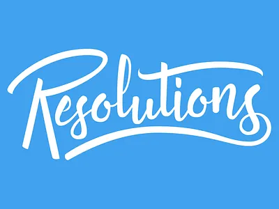 Resolutions brush script hand lettering lettering swash type vector
