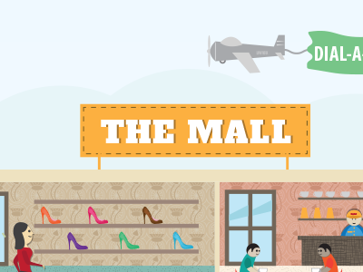 Website header illustration illustration mall plane