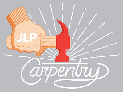 JLP Carpentry 6 branding hammer hand illustration vector work glove