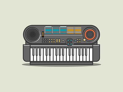 Keyboard 90s design flat graphic illustration keyboard music popular retro vector vintage web