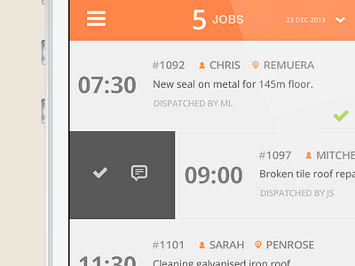 Job app timeline app interface job mobile timeline ui ux web