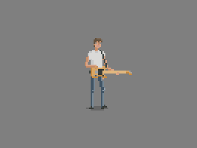 The Boss animation bruce springsteen gif guitar music pixel art telecaster the boss