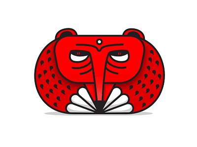 Red bear animal icon picture