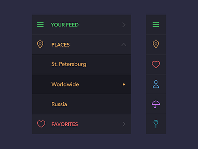 Responsive Menu for GEO Project alert app geo location menu responsive symbol icons ui