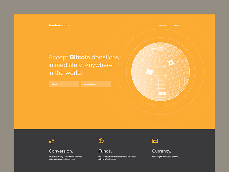 Bitcoin Microsite animation bitcoin design earth fundraise globe microsite typography ui website