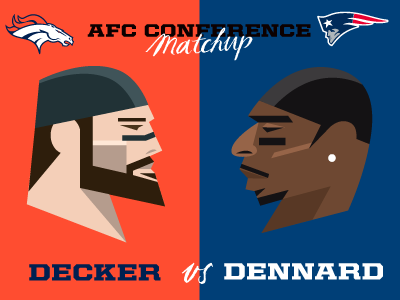 AFC Matchup broncos football illustration nfl patriots