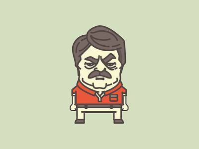 Ron Swanson bacon icon illustration parks and rec ron ron swanson