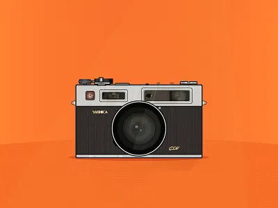Yashica Camera camera cartoon electro35 gsn illustration lens orange yashica