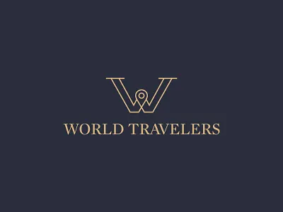 World Travelers ali effendy identity location pin logo luxurious luxury pin travel travelers w world