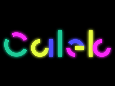 Caleb 1 circles custom type electronic geometry glow green logotype music pink word mark yellow