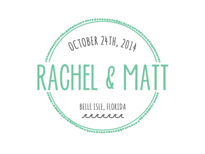 wedding logo handdrawn waves