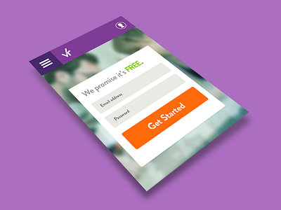 App Signup app cta ios minimal mobile purple signup