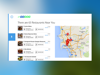 GoDog Windows 8 Design clean directions flat icon map metro mic phone number rating stars windows 8