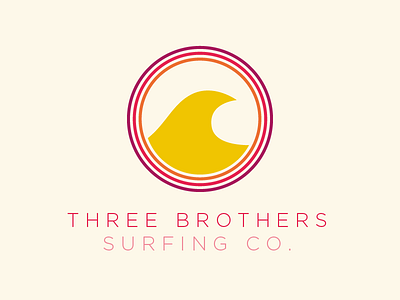 Three Brothers branding logo sunset wave