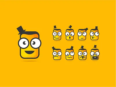 Big Eye Sticker Pack big eye character emoticon face head mascot