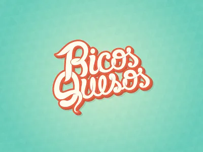 [link] Ricos Quesos calligraphy cheese custom handmade handwrite illustration tasty typo typography
