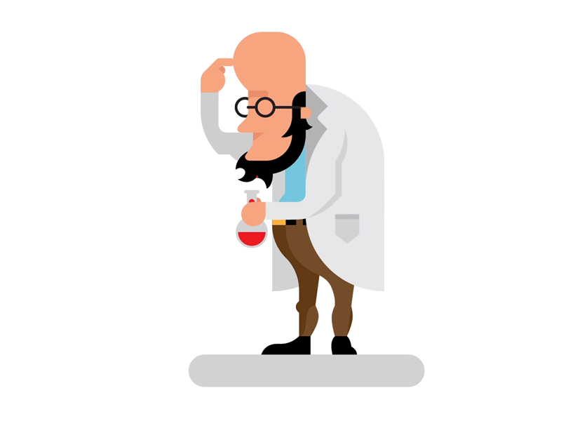 Scientist beard experiment flask gif glasses professor scientist