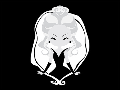 The Evil Queen black and white book character girl illustration vector