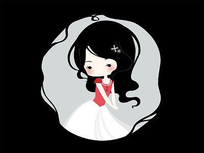 Snow White apple book character girl illustration snow white vector