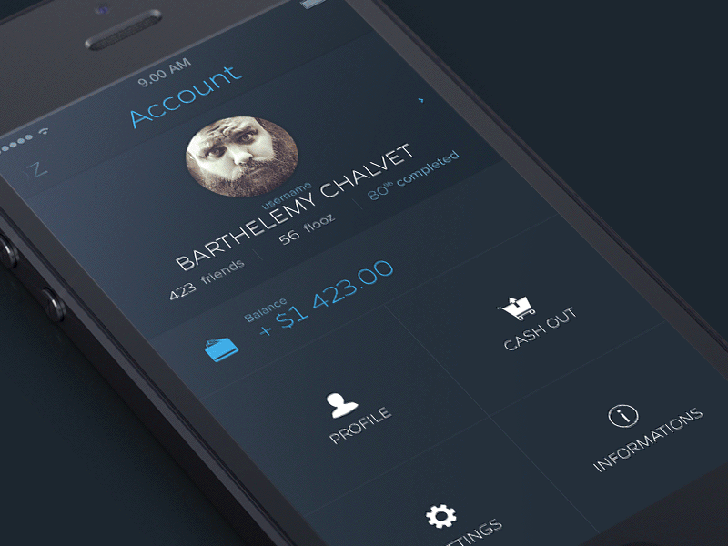 GIF - Account account agency animation app dark iphone me money navigation profil ui ux