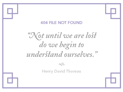 404 Screen 404 design interaction literary thoreau typography ux web