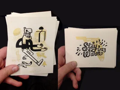 Christmas Cards card cartoon christmas christmas card illustration ink lettering metallic screen print screenprint type