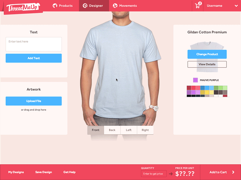 (animated) Footer menu interaction animation apparel footer gif interaction menu shirt slide transition ui web