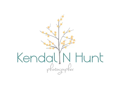 Logo for Kendal N Hunt, Photographer blossoms branding earth family logo pastel photographer tree