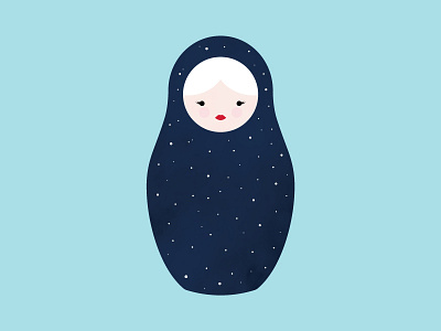 A Doll doll face flat illustration matryoshka minimal modern russia russian space texture