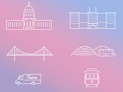 Wedding Website - San Francisco Illustrations icons illustrations san francisco website wedding