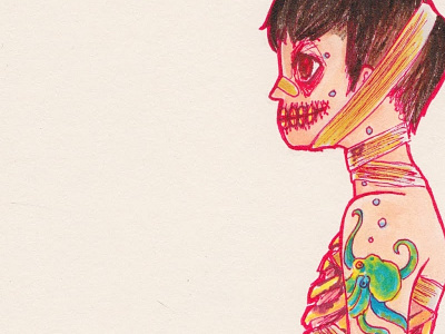 Happy bandage girl octopus