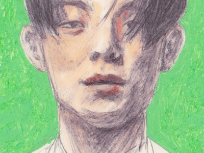 close up man pen portrait