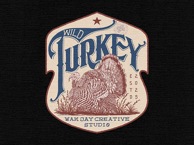 WILD TURKEY (DESIGN FOR SALE) branding company brand logo company branding company logo design graphic design hunting illustration logo outdoors typeface vintage label