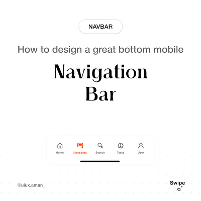 How to design a great bottom mobile nav bar branding design figma graphic design illustration logo navbardesign spacing spacinginui ui ux uxdesign vector web design