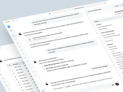 Oode Chat AI - Income Statement & Invoice accounting ai bookkeeper bookkeeping branding chat ai chat ui client support data design e commerce financial income statement oode scheduling search transaction ui ux view invoice web app
