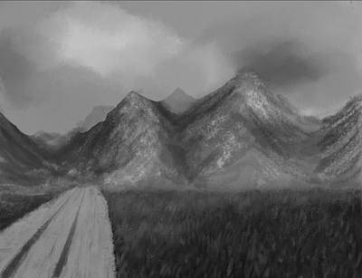 Silence. blackandwhite illustration monochrome mountain painting photoshop sketch