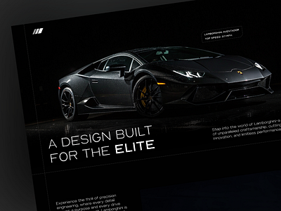 Quick exploration for luxurious car hero section design dark mode elegance elegant lamborghini landing page design lux luxurious car luxury luxury landing page minimal minimalism minimalist minimalist landing page ui uiux uiuxdesigner ux website design