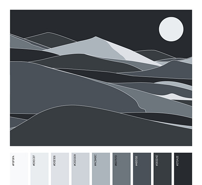 Monochromatic Landscape branding challenge design designer designs dribbble illustraion illustration illustration art illustrations illustrator landscape monochratic