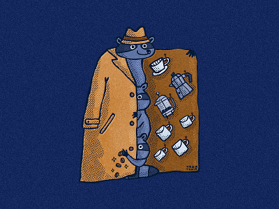 Trench Coffee Raccoons animal apparel design black market caffeine coffee french press illustration moka pot print raccoon raccoons seller trench coat