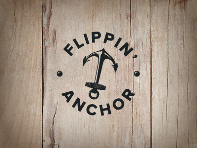 Flippin' Anchor Logo anchor black branding leather logo stamp