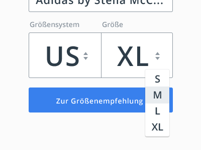 Dropdown button design dropdown flat input field interface interface design ipad select size advisor ui ux