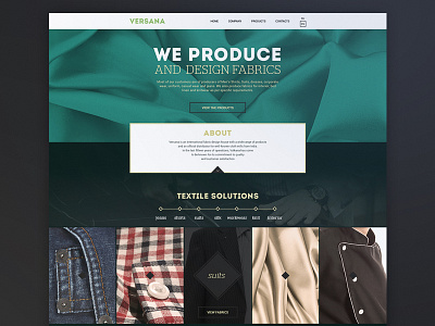 Website for textile company fabrics flat simple template textile web web design website