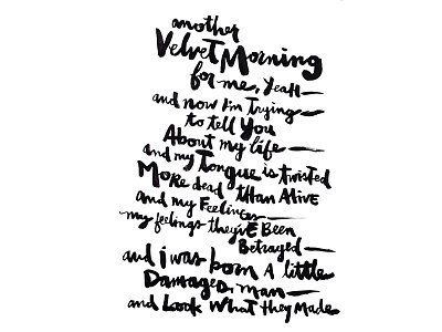 Velvet Morning ashcroft brush lettering brush script hand lettering script sumi sumi ink typography verve