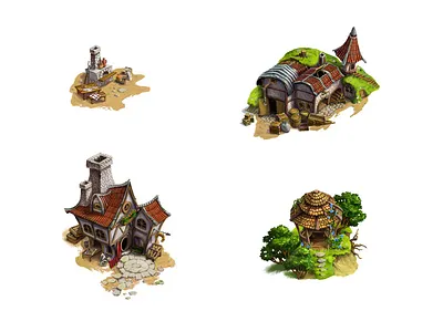 Illustration for the game art drawing game house icons illustration