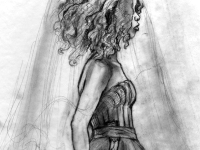 Castle of Kerglas dagger sketch woman