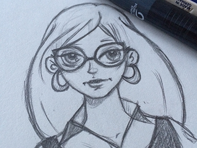 GirlGeek Caricature character design sketch