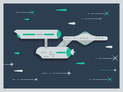 USS Enterprise doodle enterprise flat illustration klamer nitzan star trek uss vector