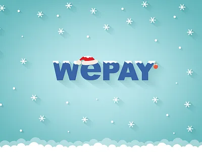 WePay Holiday Logo #2 blue flat design illustration logo