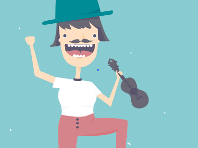 Mustache Portrait girl illustration mustache