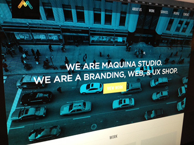Maquina Studio flat homepage monochrome typography